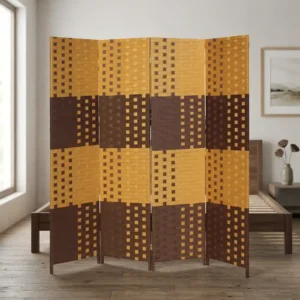 4-Panel Woven Folding Room Divider