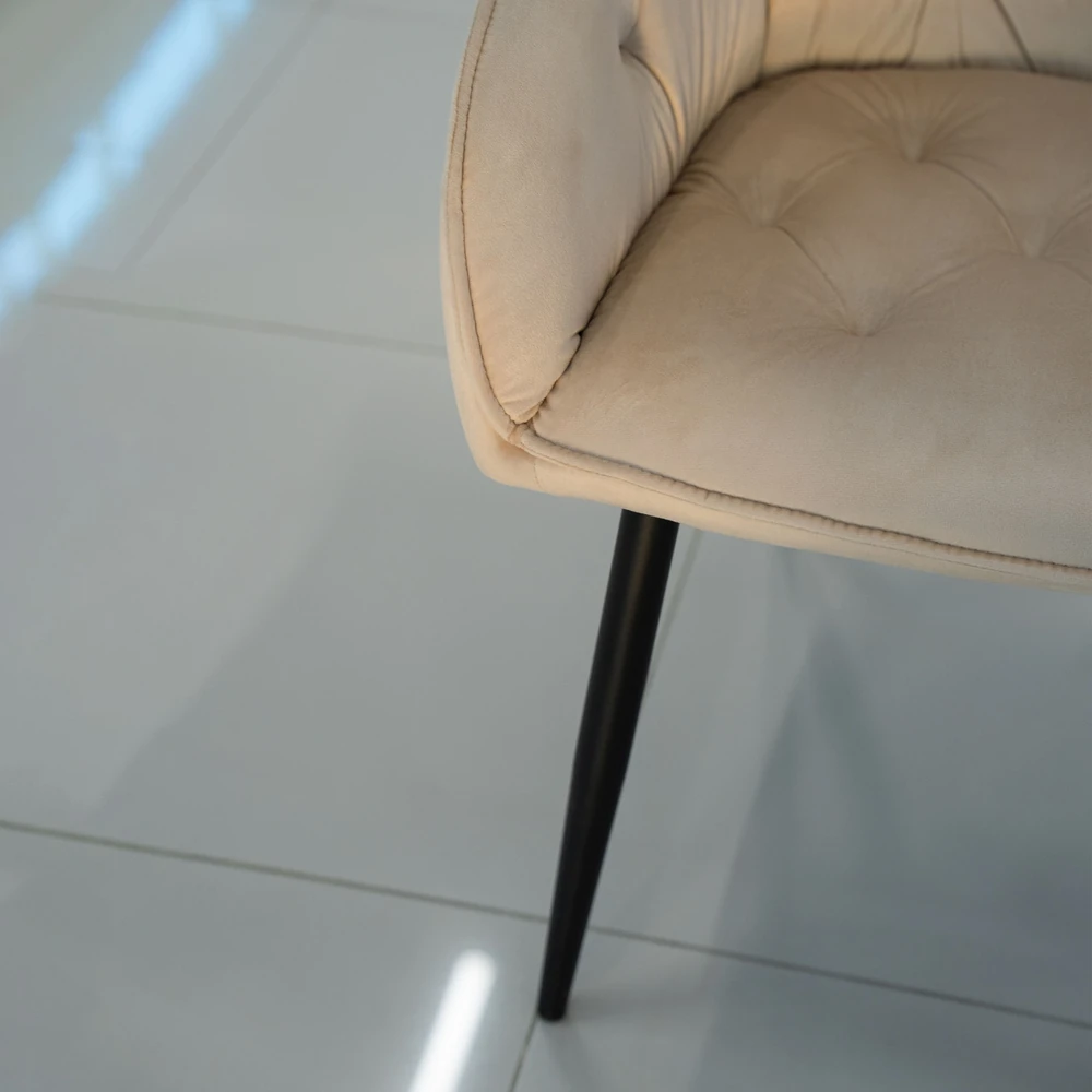 Velvet Tufted Chair Blue