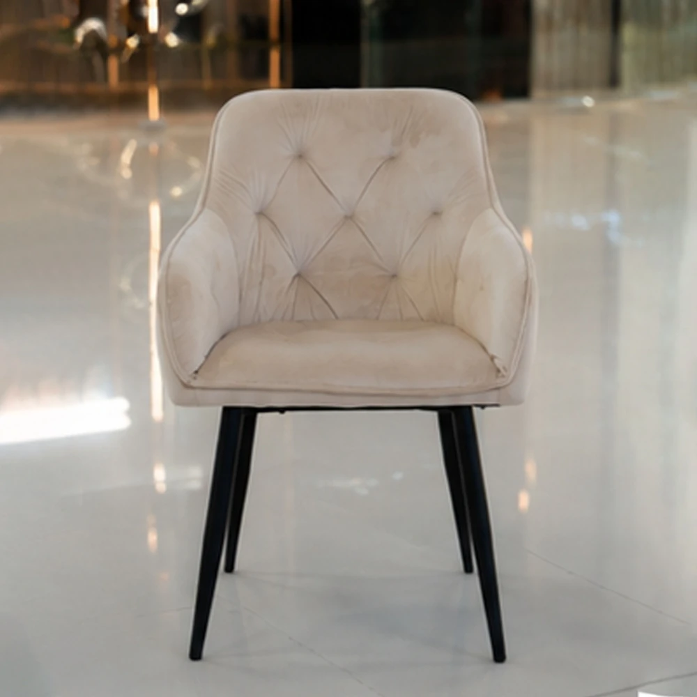 Velvet Tufted Chair Grey