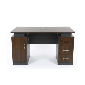 OT-6 Dark Walnut Executive Desk with Lockable Storage