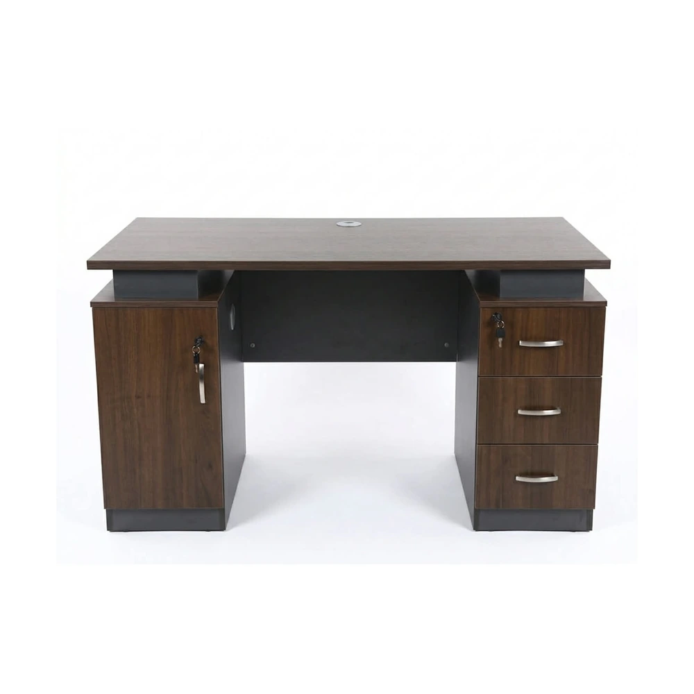 OT-6 Dark Walnut Executive Desk with Lockable Storage