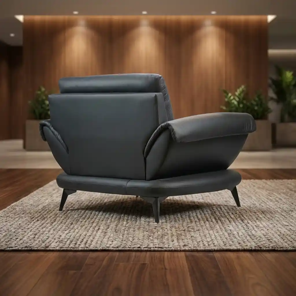 Luna Curve Accent Chair – Black