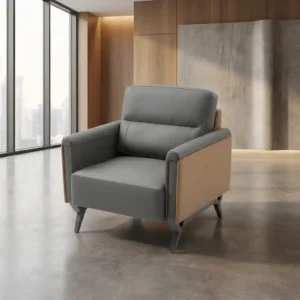 Modern 1-Seater Office Sofa – Grey