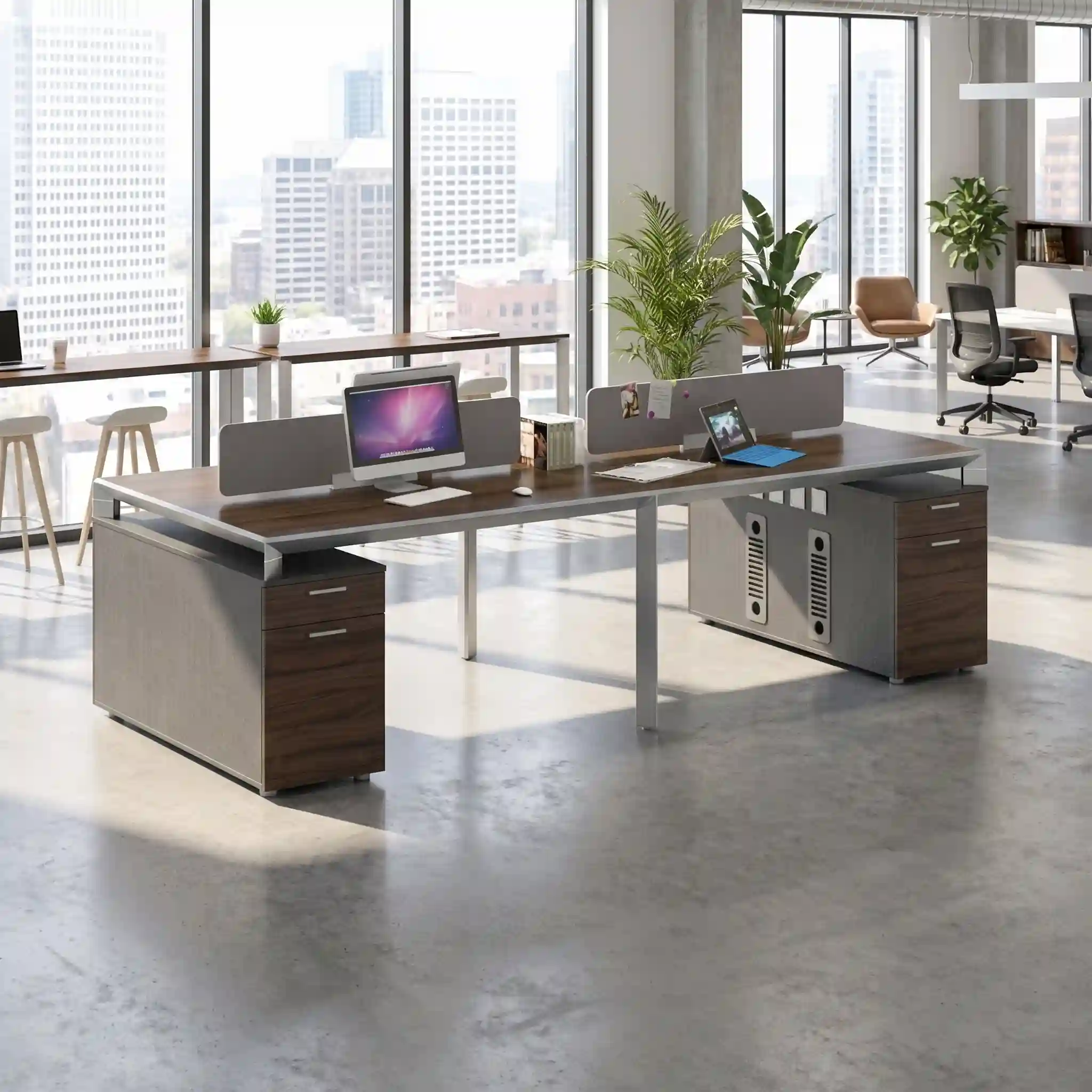 Modern 2-Person Office Workstation