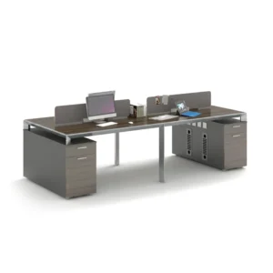 BG-D1424 Modern 2-Person Office Workstation with Integrated Storage & Privacy Panels