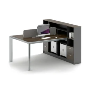 BG-D1716 Modern Office Desk with Integrated Storage & Overhead Shelving
