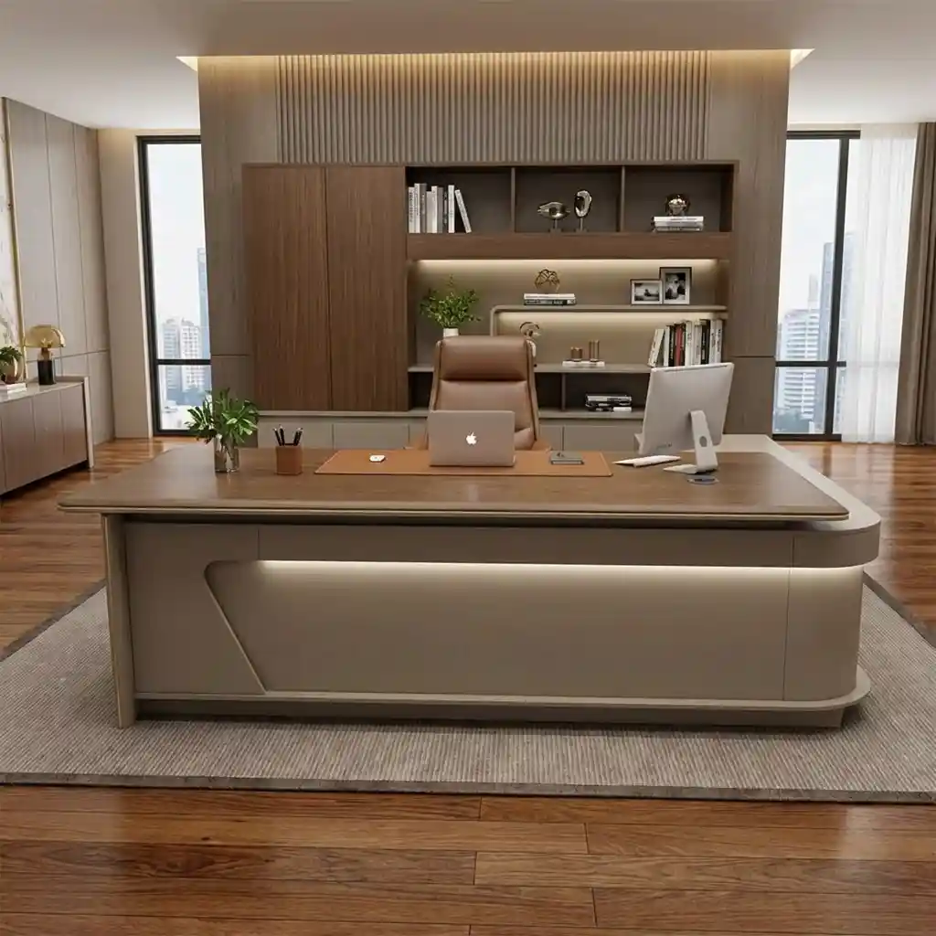 Executive Office Desk with Back Storage