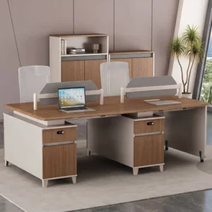 2-Person Office Workstation with Storage & Privacy Panels