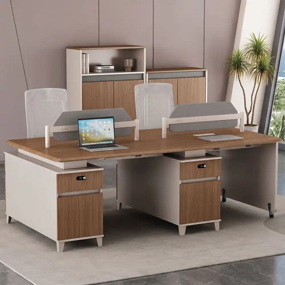 2-Person Office Workstation with Storage & Privacy Panels