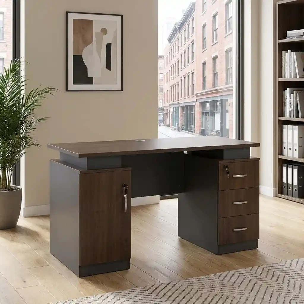 Dark Walnut Executive Desk