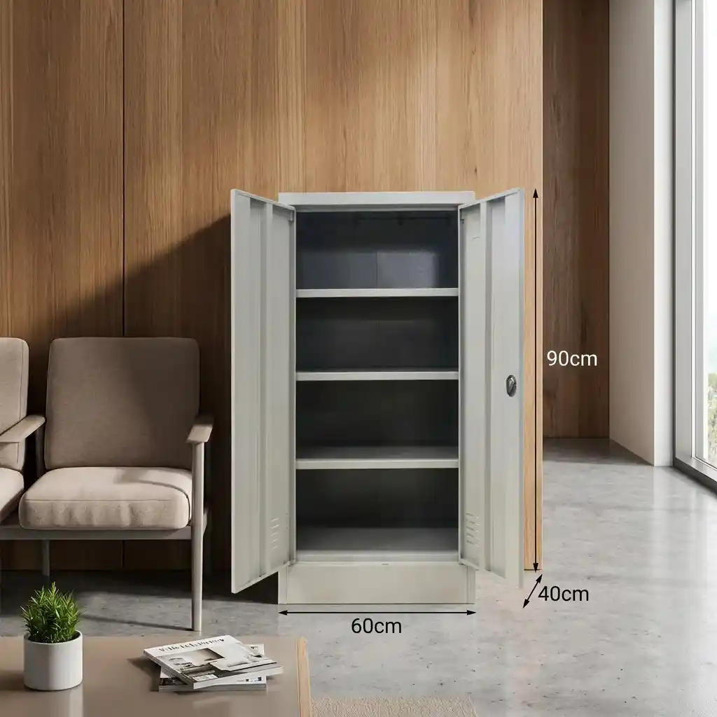 SecureStore Double-Door Metal Shelving Cabinet